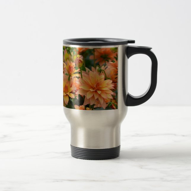 Blumengarten Orange dahlia Reisebecher (Rechts)