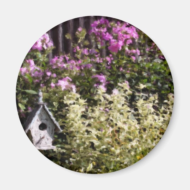 Blumengarten Pastellfarben Gemälde Magnet (Vorne)