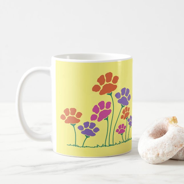 Blumengarten Pawprint Kaffeetasse (Mit Donut)