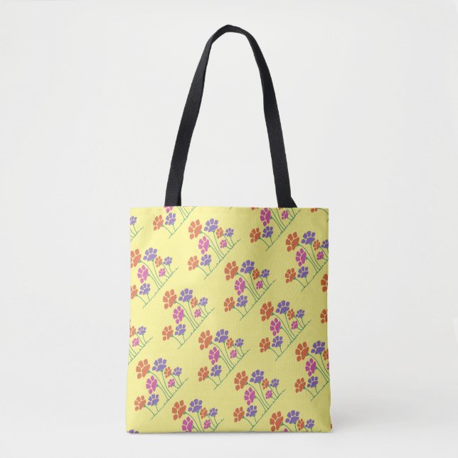 Blumengarten Pawprint Tasche (Vorderseite)