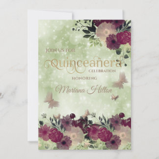 Blumengarten Quinceañera Einladung