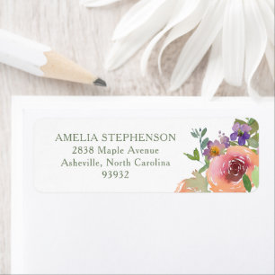 Blumengarten Rosa Orange Rücksendeadresse Hochzeit