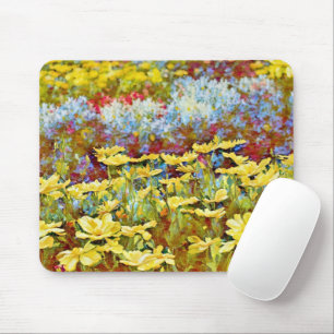 Blumengarten Rows Yellow Blue Art Mouse Pad Mousepad