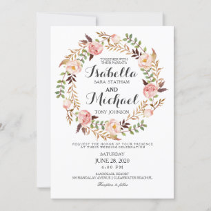 Blumengarten Rustikale Hochzeitseinladung Einladung