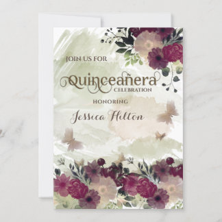 Blumengarten Schmetterling Quinceañera Einladung