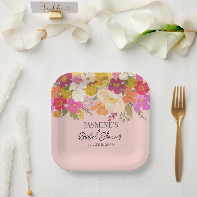  Blumengarten Sommer Brautparty    Pappteller (Hochzeit)