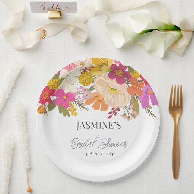 Blumengarten Summer Brautparty Pappteller (Hochzeit)