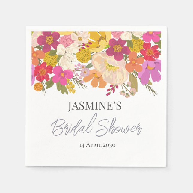 Blumengarten Summer Brautparty Serviette (Vorderseite)