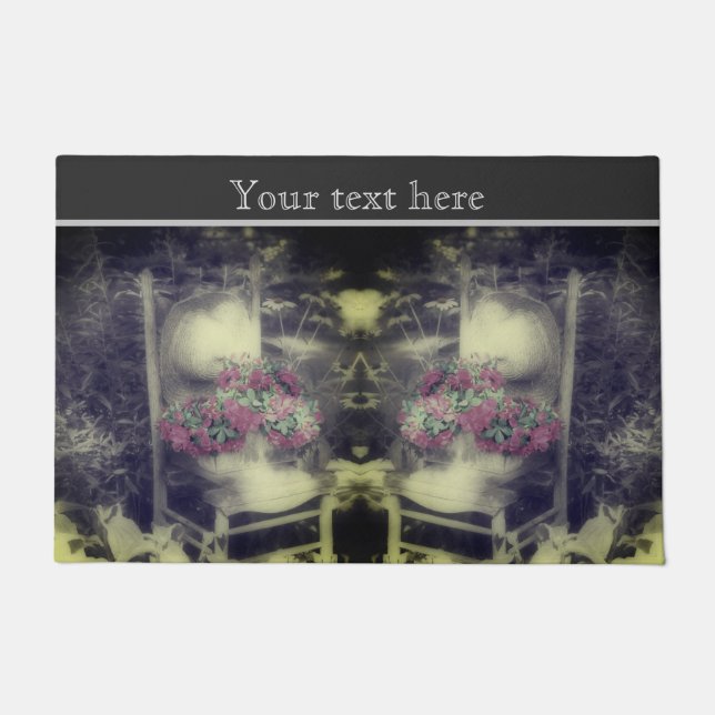 Blumengarten Teilfarben Vintag Personalisiert Fußmatte (Vorderseite)