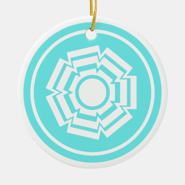 Blumengarten, türkis keramikornament (Vorne)