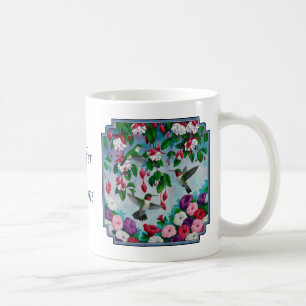 Blumengarten und Hummingbirds Blue Kaffeetasse