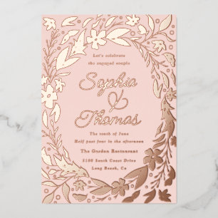Blumengarten Verlobte Paare Dusche Rose Gold Folieneinladung
