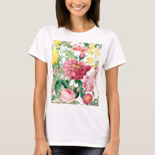 Blumengarten Vintager Frühlingsgarten Rose T-Shirt