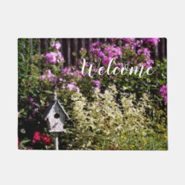 Blumengarten Vogelhaus Pastellmalerei Fußmatte
