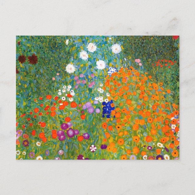Blumengarten von Gustav Klimt Blume Postkarte (Vorderseite)
