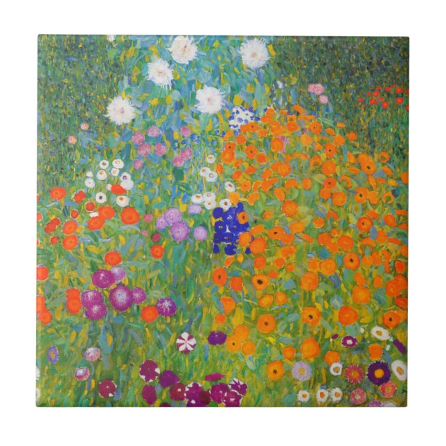 Blumengarten von Gustav Klimt Fliese (Vorderseite)