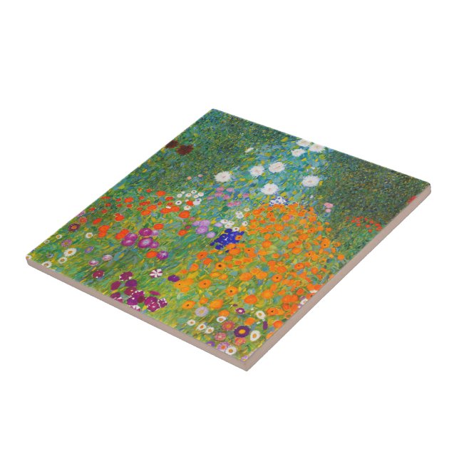 Blumengarten von Gustav Klimt Fliese (Seite)