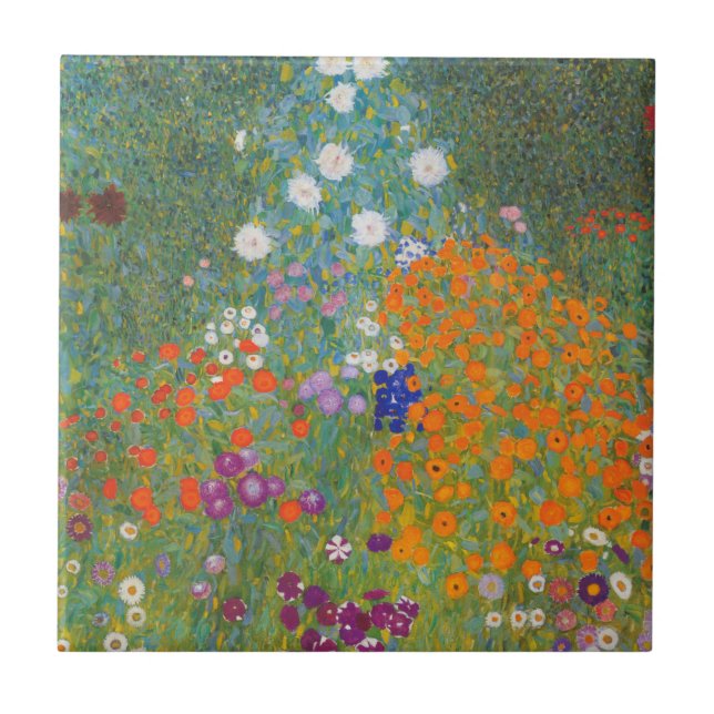 Blumengarten (von Gustav Klimt) Fliese (Vorderseite)