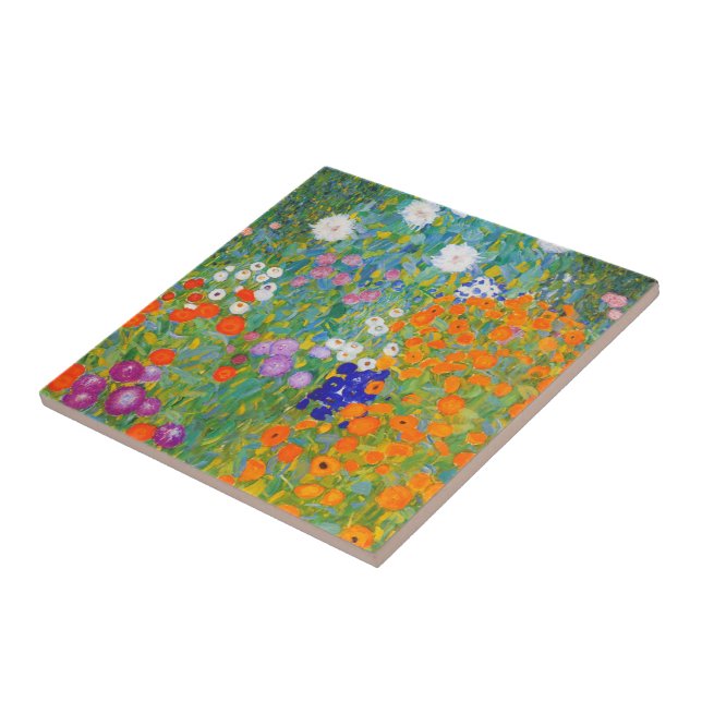 Blumengarten von Gustav Klimt Fliese (Seite)