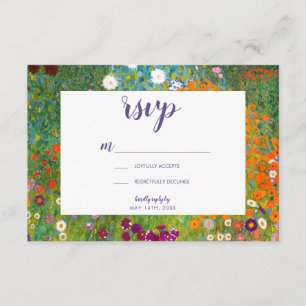 Blumengarten von Gustav Klimt Florale RSVP Karte