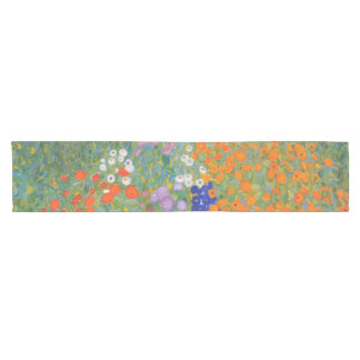 Blumengarten von Gustav Klimt Kurzer Tischläufer