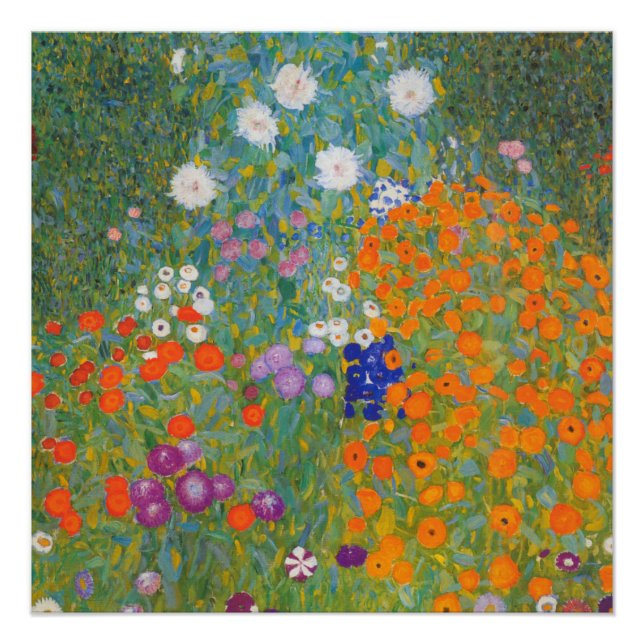 Blumengarten von Gustav Klimt Poster (Vorderseite)