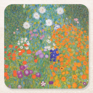 Blumengarten von Gustav Klimt Rechteckiger Pappuntersetzer