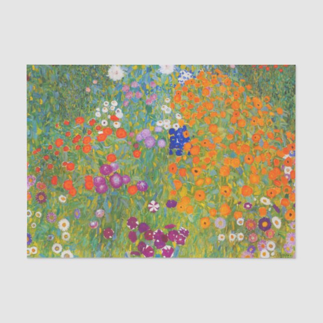 Blumengarten von Gustav Klimt  Seidenpapier (Vorderseite)