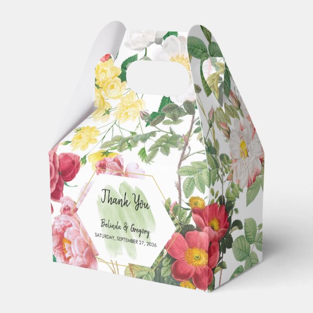 Blumengarten, Wasserfarbe & geometrische Hochzeit Geschenkschachtel (Vorderseite)