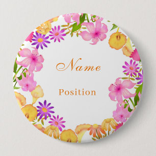 Blumengarten Weißer Name Button