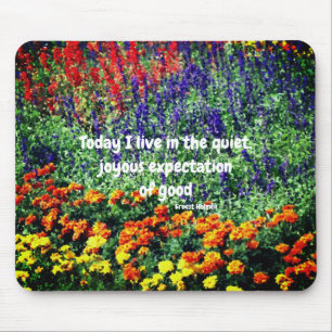 Blumengarten Zitat zum Thema Inspiration Mousepad