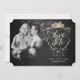 Blumengartenhandschrift speichert die Datumskarten Save The Date