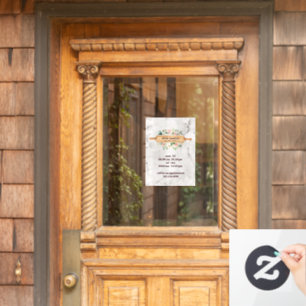 Blumengebäck Button Patisserie Weißmarmor Fensteraufkleber