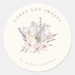 Blumengebäck Koch Backgeschirr Runder Aufkleber