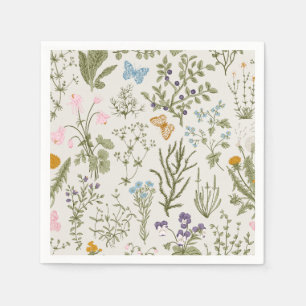 Blumengebirge im Sommer Wildblumen und Kraut Serviette