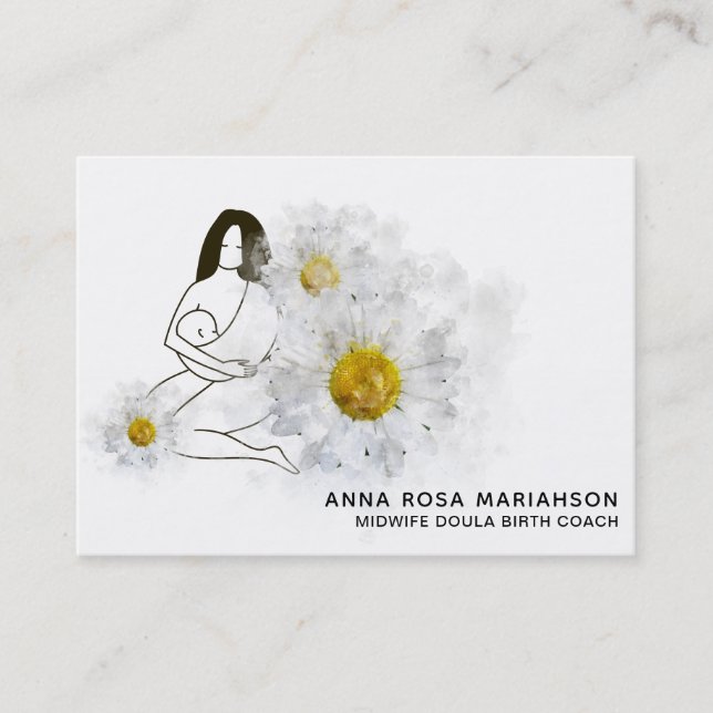 *~* Blumengeburt Midfrau Doula Birth Schwangerscha Visitenkarte (Vorderseite)