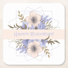 Blumengeburt Peach Violet Fünf Petal Wilde Rose Rechteckiger Pappuntersetzer