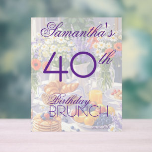 Blumengeburtstag Brunch Akryllische Tafelsignatur Acrylschild