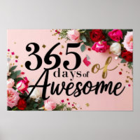 Blumengeburtstag Countdown rosa Plakatwand Kunst