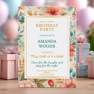 Blumengeburtstagsfeier Einladung