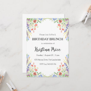 Blumengeburtstagsfeier Einladung