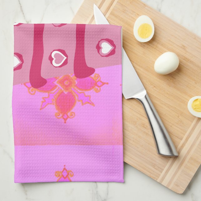 Blumengeburtstorte für Ihre/Mädchen Kunstdrucken Handtuch (Viertel Falte)