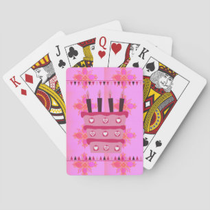 Blumengeburtstorte für Ihre/Mädchen Kunstdrucken Spielkarten