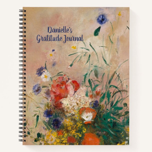 Blumengedruckte Blume Bouquet French Painting Jour Notizbuch (Vorderseite)