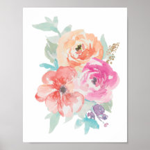 Blumengeflecht Bouquet-Poster I