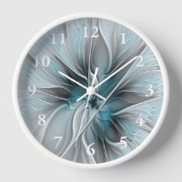 Blumengeflecht Moderne Abstrakte Blume Blau Grau