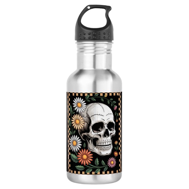 Blumengeist Herbst Boho Halloween 2 Edelstahlflasche (Vorderseite)