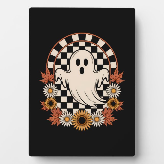 Blumengeist Herbst Boho Halloween Fotoplatte (Vorderseite)