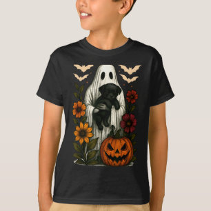 Blumengeist Schwarzer Hund Coquette Lustiger Hallo T-Shirt