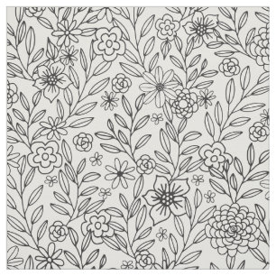 Blumengekritzel-Färbung Stoff